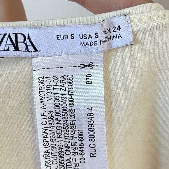 Zara 0167/030 Braided Strap One Piece Swimsuit Bathing Suit Size Small Cream - Picture 13 of 15